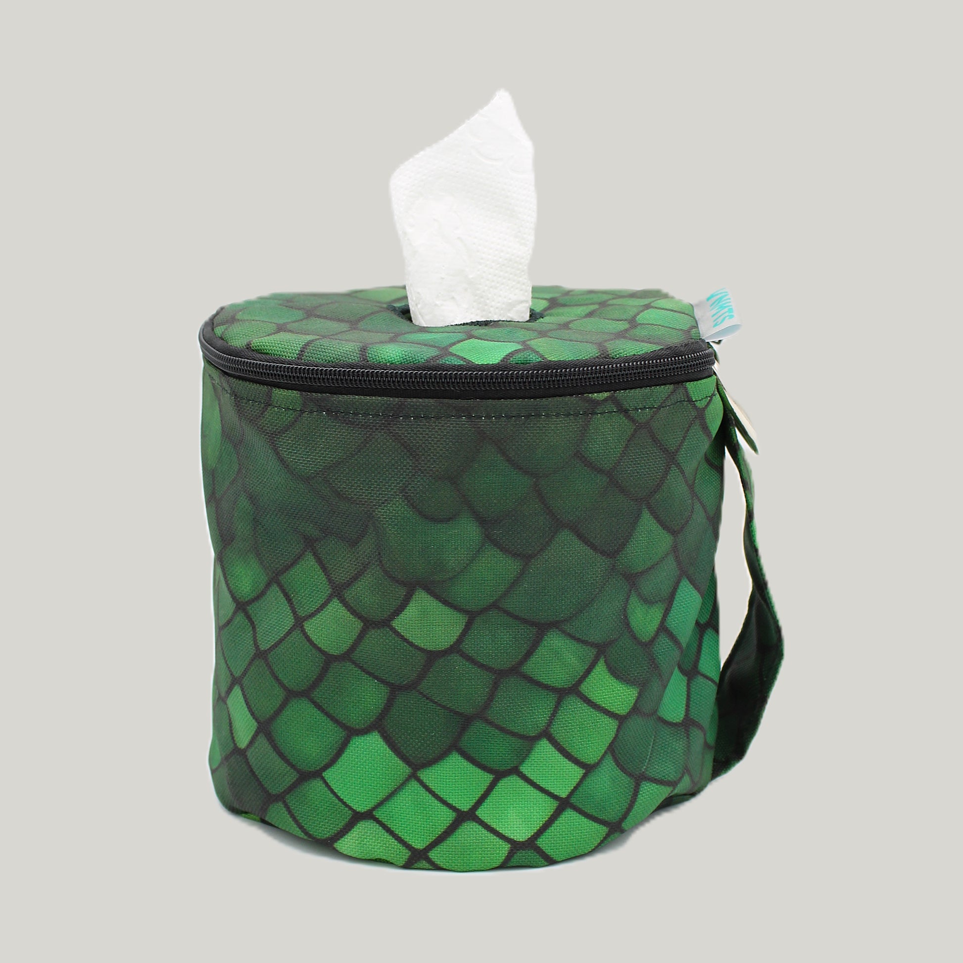 Wasserabweisende Klopapiertasche für Camping und Outdoor in grünem Schlangenmuster